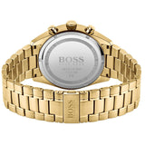 Hugo Boss Champion Black Dial Gold Steel Strap Watch for Men - 1513848