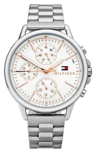 Tommy Hilfiger Carly White Dial Silver Stainless Steel Strap Watch for Women - 1781787