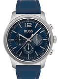 Hugo Boss Professional Chronograph Blue Dial Blue Silicone Strap Watch for Men - 1513526