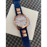 Guess Interpid White & Rose Gold Dial Blue Silicone Strap Watch For Women - W0325L8