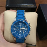 Marc Jacobs Rock Chronograph Blue Dial Blue Silicone Steel Strap Watch for Women - MBM2575