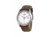 Tissot T Classic Couturier Chronograph White Dial Brown Leather Strap Watch For Men - T035.410.16.031.00