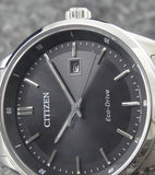 Citizen Eco Drive Black Dial Silver Steel Strap Watch For Men - BM7250-56E