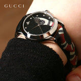 Gucci Le Marche Des Merveilles Black Dial Black Leather Strap Unisex Watch - YA1264007