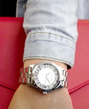 Marc Jacobs Henry Transparent Silver Dial Silver Stainless Steel Strap Watch for Women - MBM3205