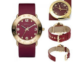 Marc Jacobs Amy Burgundy Dial Burgundy Leather Strap Watch for Women - MBM1152