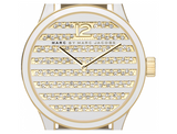 Marc Jacobs Lidia Stripe White Dial White Leather Strap Watch for Women - MBM1164