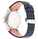 Maserati Potenza Diamonds Silver Dial Blue Leather Strap Watch For Women - R8851108502