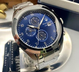 Maserati Traguardo Blue Dial Silver Steel Strap Watch For Men - R8853112505