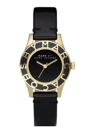 Marc Jacobs Blade Black Dial Black Leather Strap Watch for Women - MBM1159