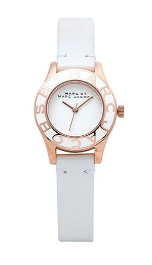 Marc Jacobs Blade White Dial White Leather Strap Watch for Women - MBM1179