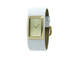 Marc Jacobs Champagne Dial White Leather Strap Watch for Women - MBM2043