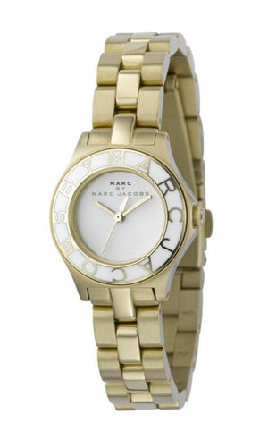 Marc Jacobs Amy White Dial Gold Stainless Steel Strap Watch for Women - MBM3051