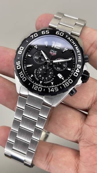 Tag Heuer Formula 1 Quartz Chronograph Black Dial Silver Steel Strap Watch for Men - CAZ1010.BA0842
