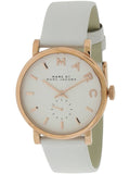 Marc Jacobs Baker White Dial White Leather Strap Watch for Women - MBM1283