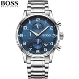 Hugo Boss Aeroliner Blue Dial Silver Steel Strap Watch for Men - 1513183