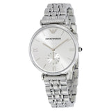 Emporio Armani Classic Silver Dial Silver Steel Strap Watch For Men - AR1819