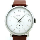 Marc Jacobs Baker White Dial Brown Leather Strap Watch for Women - MBM1265