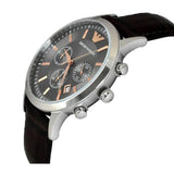 Emporio Armani Renato Chronograph Grey Dial Brown Leather Strap Watch For Men - AR2513