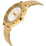 Guess Willow Two Tine Dial Gold Mesh Bracelet Watch For Women - W0836L3