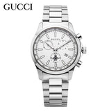 Gucci G Timeless Chronograph White Dial Silver Steel Strap Watch For Men - YA126472