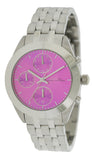 Marc Jacobs Peeker Pink & Purple Dial Silver Stainless Steel Strap Watch for Women - MBM3372