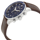 Movado Heritage 29mm Chronograph Blue Dial Brown Leather Strap Watch For Men - 3650061