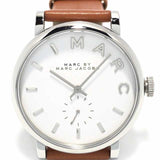 Marc Jacobs Baker White Dial Brown Leather Strap Watch for Women - MBM1265