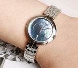 Tissot T Lady Flamingo Blue Mother of Pearl Dial Silver Steel Strap Watch For Women - T094.210.11.121.00