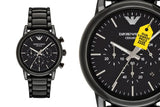 Emporio Armani Luigi Chronograph Black Dial Black Stainless Steel Watch For Men - AR1507