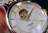 Tissot Tradition Powermatic 80 Open Heart Silver Dial Two Tone Steel Strap Watch For Men - T063.907.22.038.00