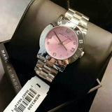 Marc Jacobs Amy Life Pink Dial Silver Stainless Steel Strap Watch for Women - MBM3300