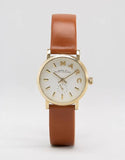 Marc Jacobs Baker Champagne Dial Brown Leather Strap Watch for Women - MBM1317