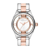 Marc Jacobs Tether White Transparent Dial Two Tone Stainless Steel Strap Watch - MBM3418