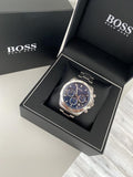 Hugo Boss Hero Sport Blue Dial Silver Steel Strap Watch for Men - 1513755