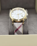 Burberry Heritage Nova Heritage White Dial Leather Strap Watch for Women - BU1395