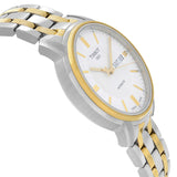 Tissot T Classic Automatics III White Dial Two Tone Steel Strap Watch For Men - T065.430.22.031.00