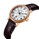 Tissot T Classic Carson Premium White Dial Brown Leather Strap Watch for Women - T122.207.36.033.00