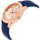 Guess G Twist White Dial Blue Silicone Strap Watch For Women - W0911L6