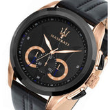 Maserati Traguardo 45mm Black Dial Watch Black Strap For Men - R8871612025