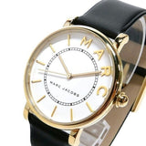 Marc Jacobs Roxy White Dial Black Leather Strap Watch for Women - MJ1532