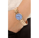 Marc Jacobs Mini Baker Blue Dial Rose Gold Stainless Steel Strap Watch for Women - MBM3285