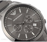 Emporio Armani Classic Chronograph Grey Dial Grey Steel Strap Watch For Men - AR2454