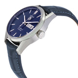 Tag Heuer Carrera Calibre 5 Automatic Blue Dial Blue Leather Strap Watch for Men - WAR201E.FC6292