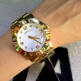 Marc Jacobs Amy White Dial Gold Stainless Steel Strap Watch for Women - MBM3056