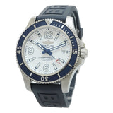 Breitling Superocean II Automatic 42mm White Dial Blue Rubber Strap Watch for Men - A17366D81A1S2