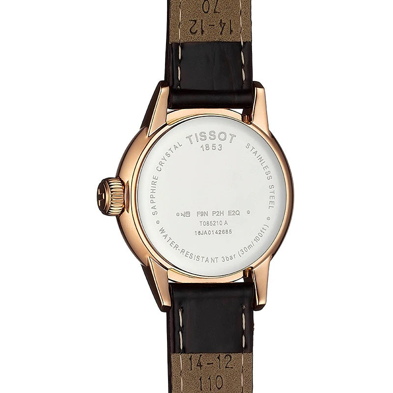 Tissot Carson Lady Steel Quartz Brown Leather Strap Watch For Women