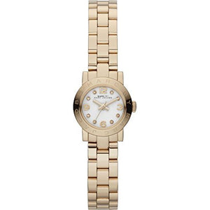 Marc Jacobs Amy Dinky White Dial Gold Stainless Steel Strap Watch for Women - MBM3226