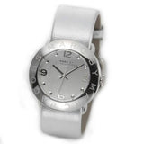 Marc Jacobs Amy White Dial Grey Leather Strap Watch for Women - MBM8626