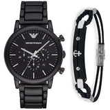 Emporio Armani Luigi Chronograph Black Dial Black Stainless Steel Watch For Men - AR1507